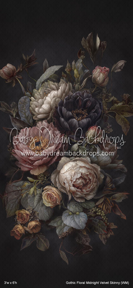 Gothic Floral Midnight Velvet Skinny (WM)
