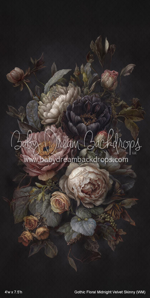 Gothic Floral Midnight Velvet Skinny (WM)