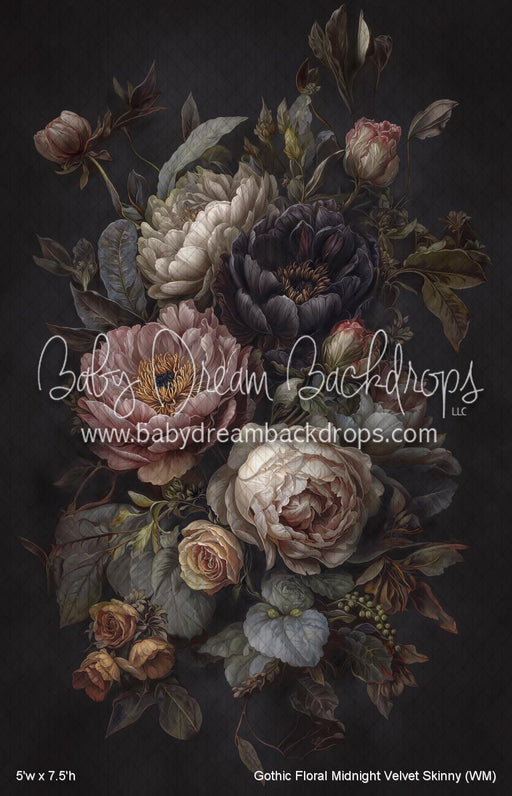 Gothic Floral Midnight Velvet Skinny (WM)