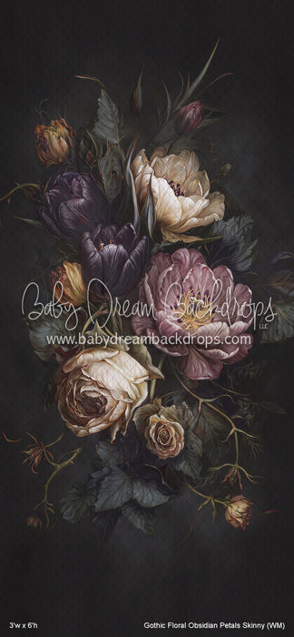 Gothic Floral Obsidian Petals Skinny (WM)