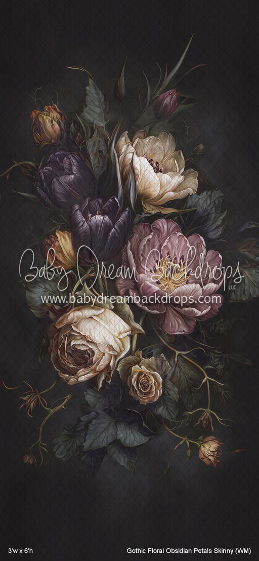 Gothic Floral Obsidian Petals Skinny (WM)