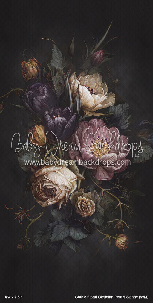 Gothic Floral Obsidian Petals Skinny (WM)