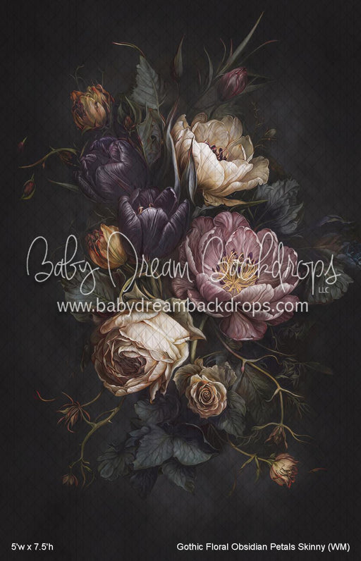 Gothic Floral Obsidian Petals Skinny (WM)