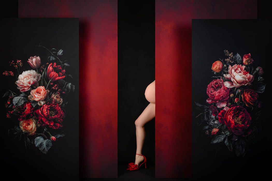 Gothic Floral Crimson Silence Skinny (WM)