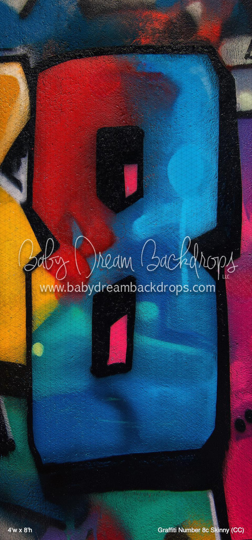 Graffiti Number 8c Skinny (CC) — Baby Dream Backdrops