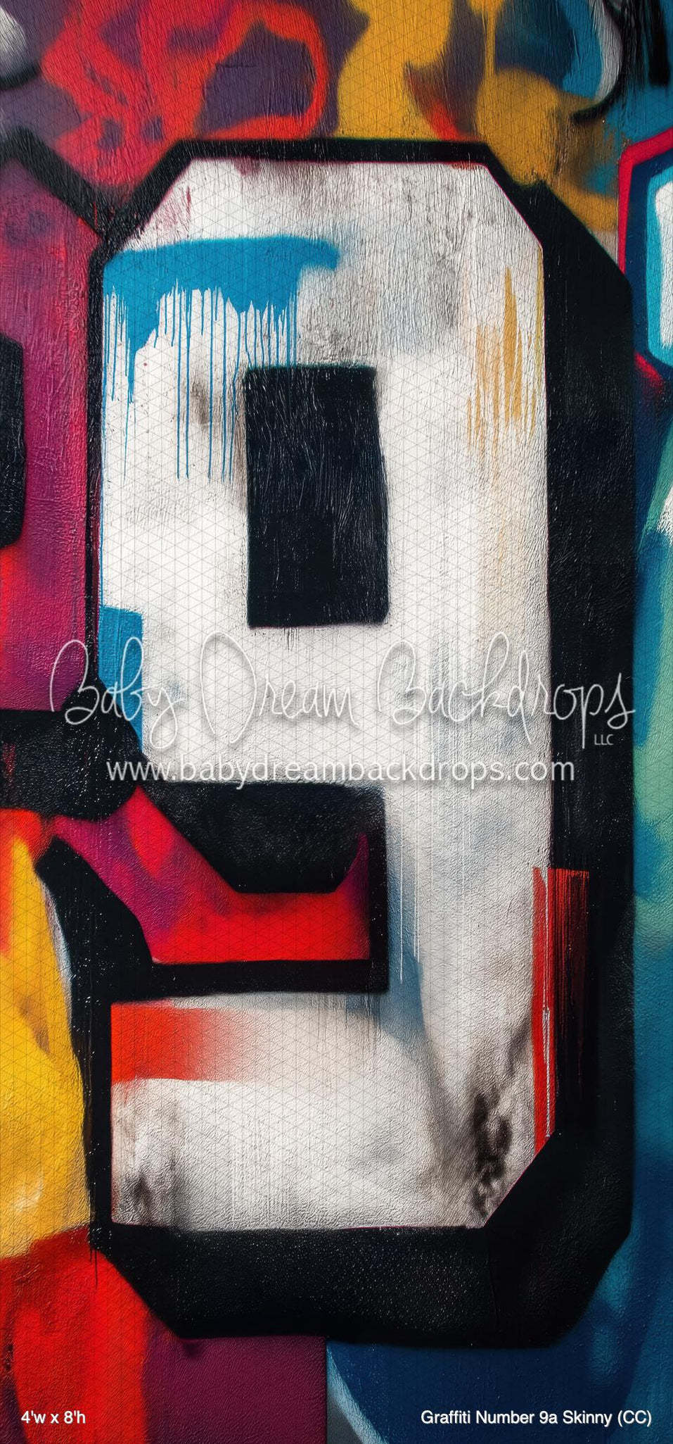 Graffiti Number 9a Skinny (CC) — Baby Dream Backdrops