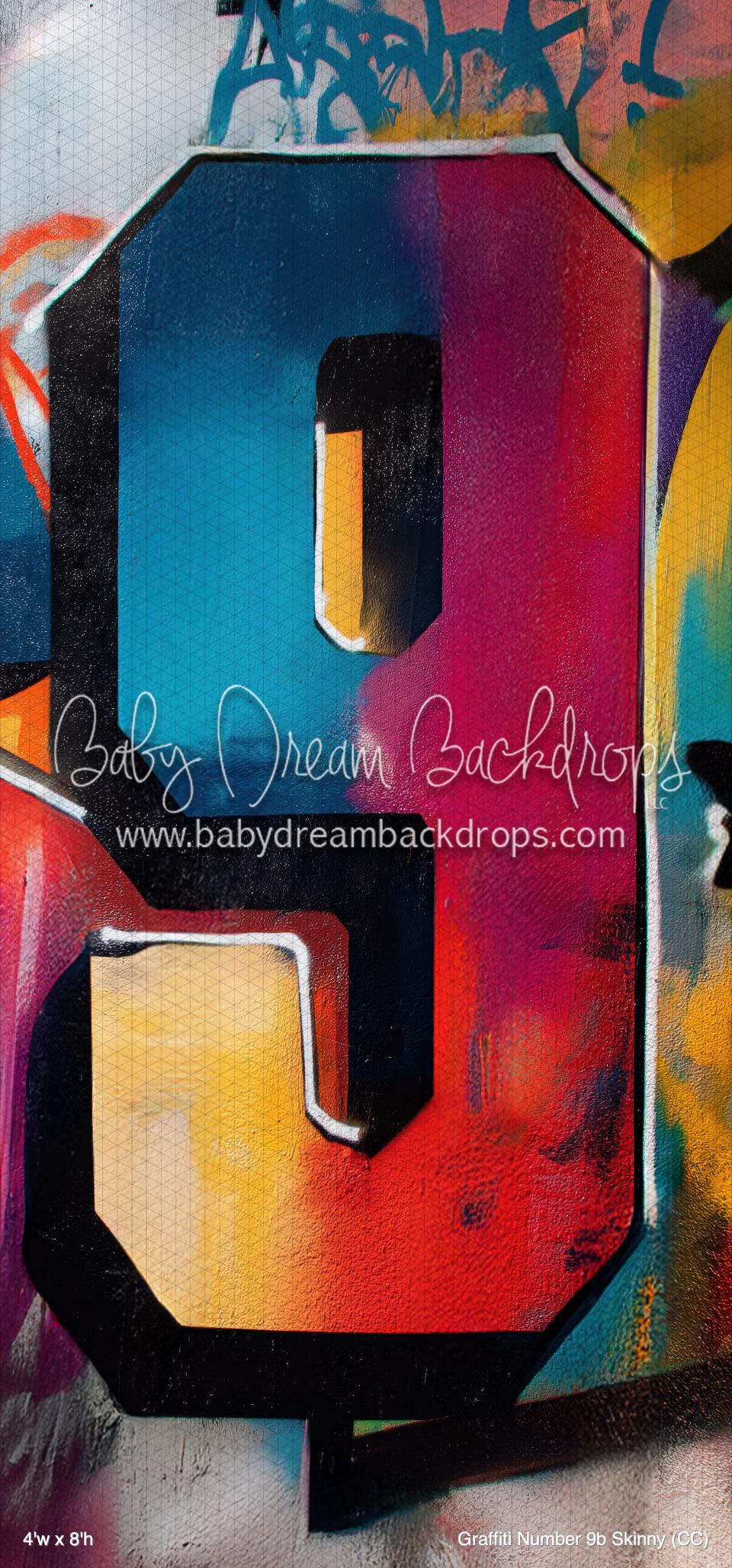 9b Typography Graffiti Number 9b Skinny (CC) — Baby Dream Backdrops