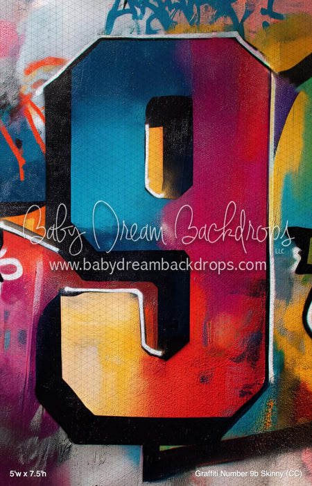 9b Typography Graffiti Number 9b Skinny (CC) — Baby Dream Backdrops