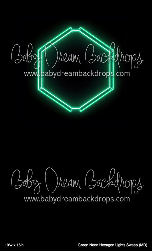 Green Neon Hexagon Lights Sweep (MD)