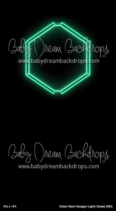 Green Neon Hexagon Lights Sweep (MD)