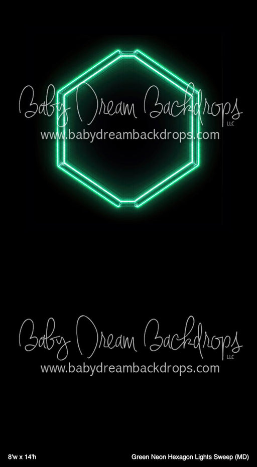 Green Neon Hexagon Lights Sweep (MD)