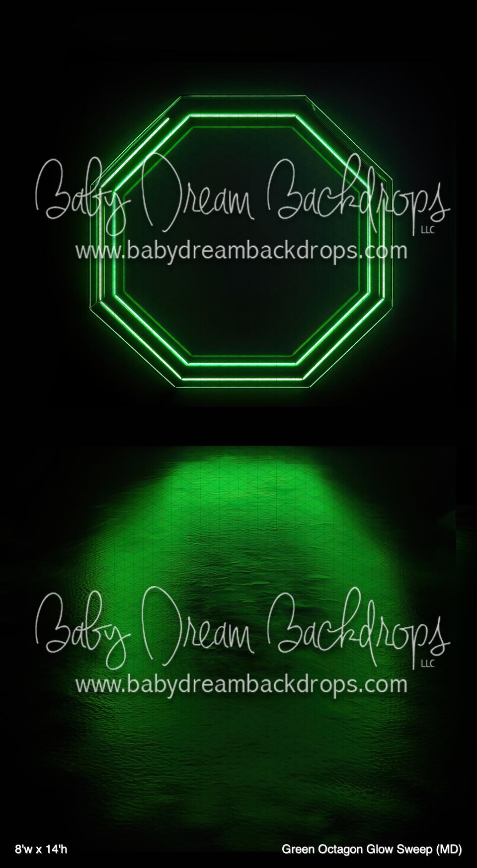 Green Octagon Glow Sweep (MD) — Baby Dream Backdrops