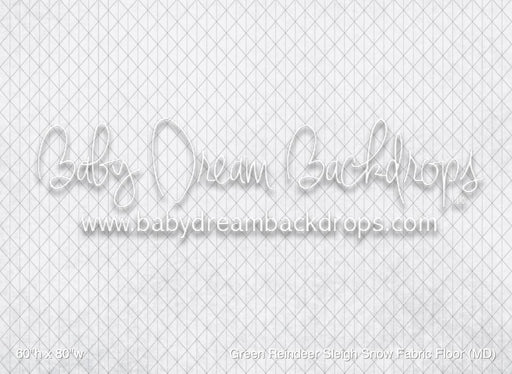Green Reindeer Sleigh Snow Fabric Floor (MD)