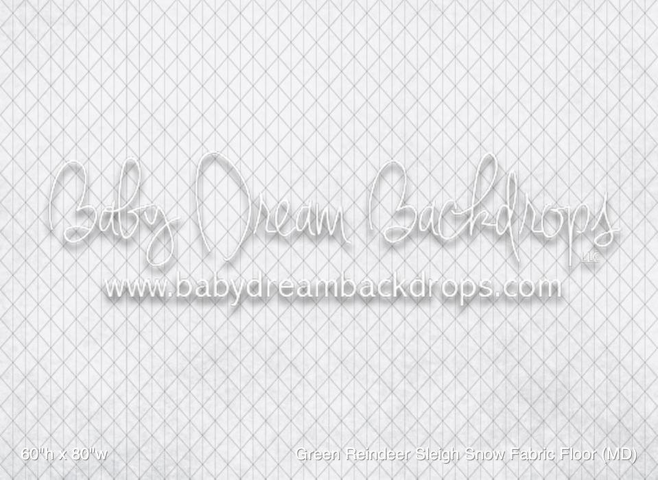 Green Reindeer Sleigh Snow Fabric Floor (MD)