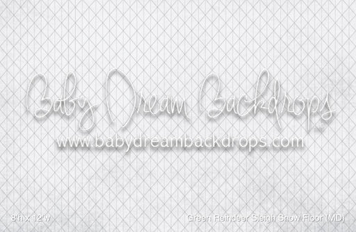 Green Reindeer Sleigh Snow Fabric Floor (MD)