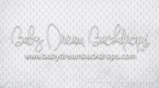 Green Reindeer Sleigh Snow Fabric Floor (MD)