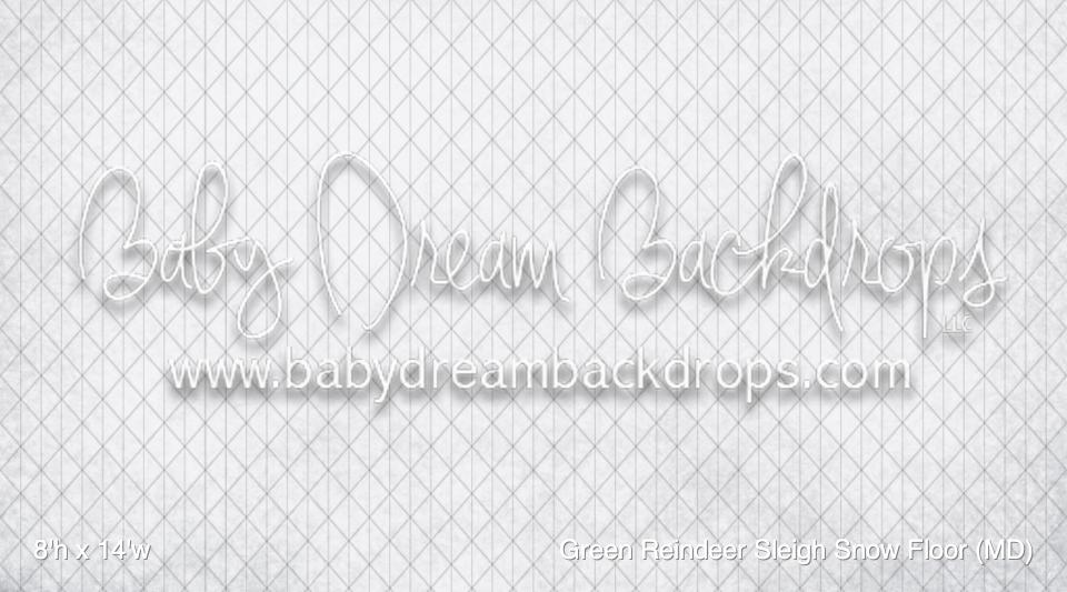 Green Reindeer Sleigh Snow Fabric Floor (MD)