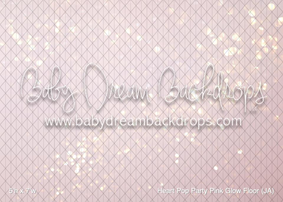 Heart Pop Party Pink Glow Fabric Floor (JA)