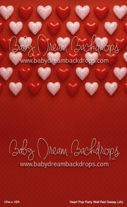 Heart Pop Party Wall Red Sweep (JA)