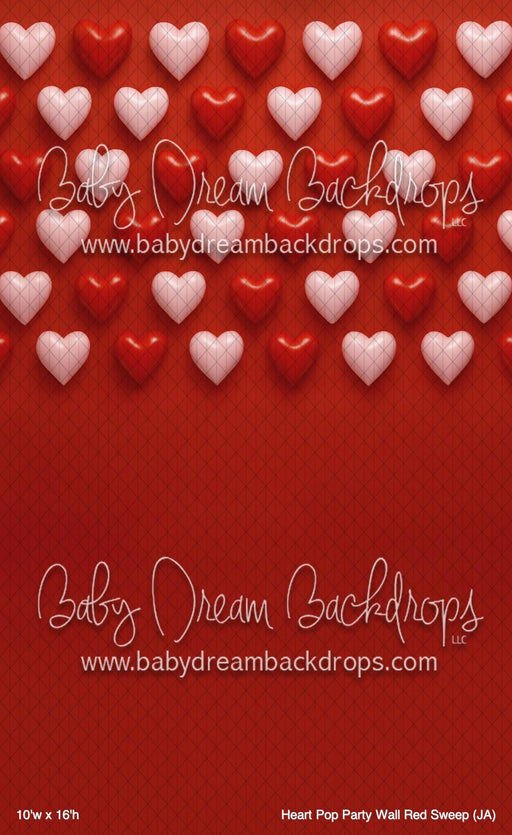 Heart Pop Party Wall Red Sweep (JA)