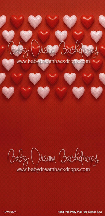 Heart Pop Party Wall Red Sweep (JA)