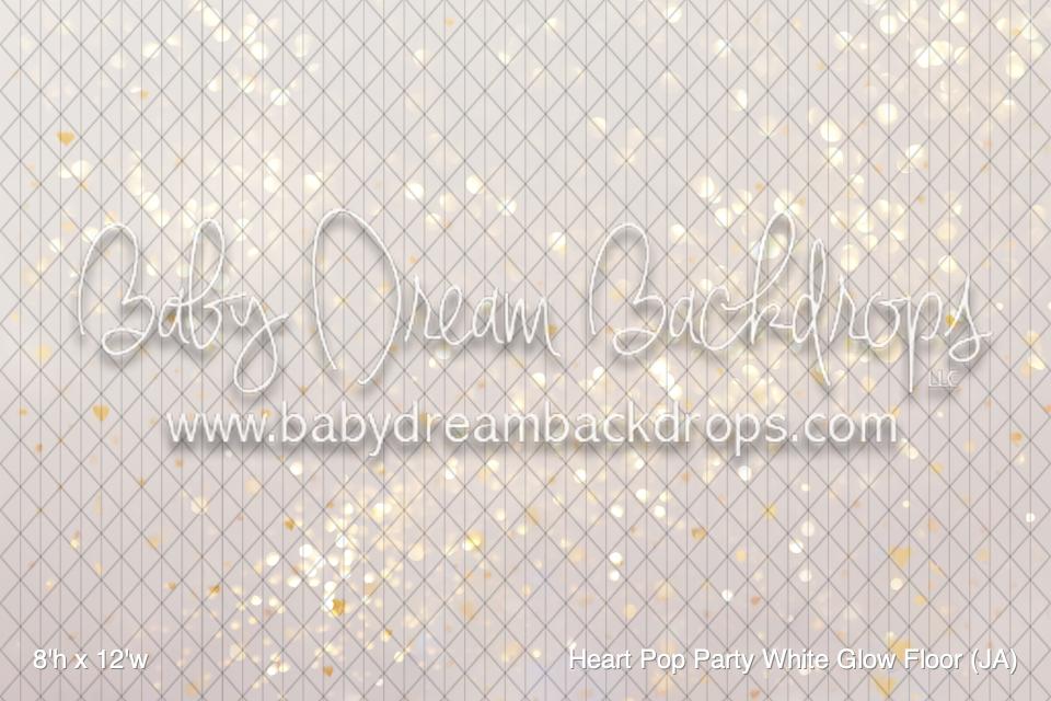 Heart Pop Party White Glow Fabric Floor (JA)