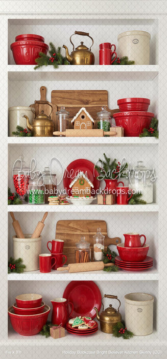 Holiday Bookcase Bright Believer Kitchen Skinny (CC)