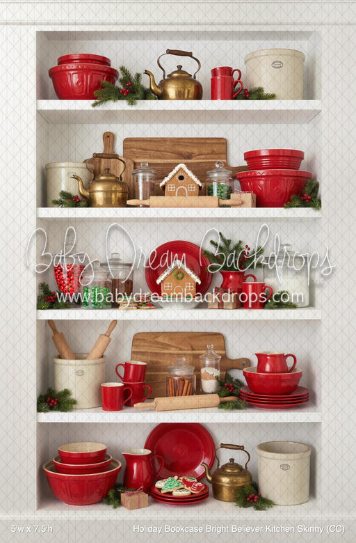 Holiday Bookcase Bright Believer Kitchen Skinny (CC)