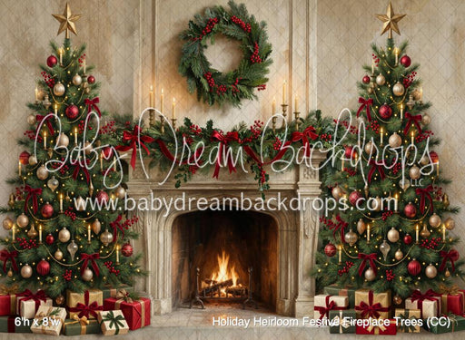 Holiday Heirloom Festive Fireplace Trees (CC)