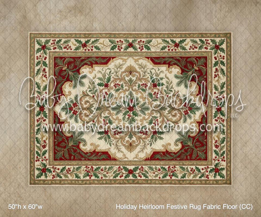 Holiday Heirloom Festive Rug Fabric Floor (CC)