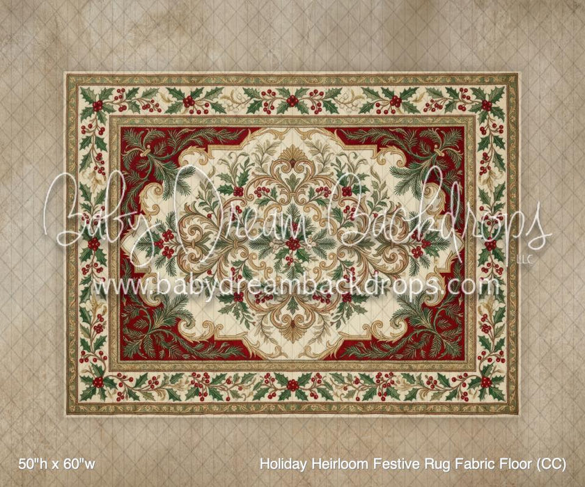 Holiday Heirloom Festive Rug Fabric Floor (CC)