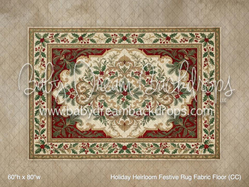 Holiday Heirloom Festive Rug Fabric Floor (CC)