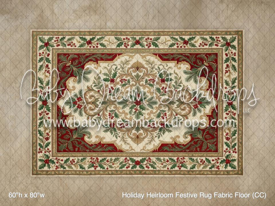 Holiday Heirloom Festive Rug Fabric Floor (CC)