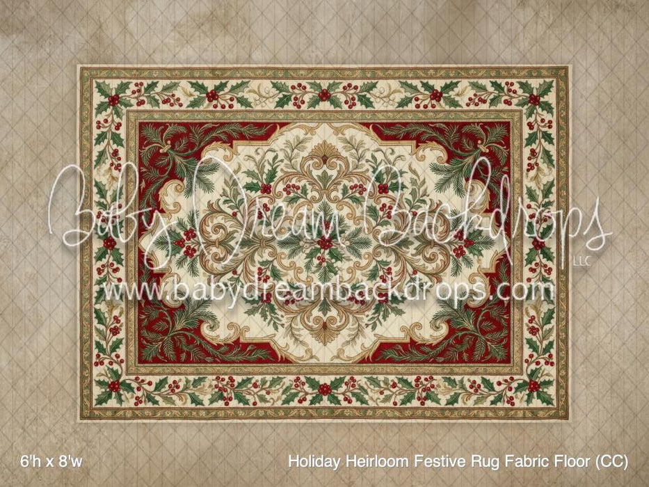 Holiday Heirloom Festive Rug Fabric Floor (CC)