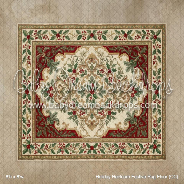 Holiday Heirloom Festive Rug Fabric Floor (CC)