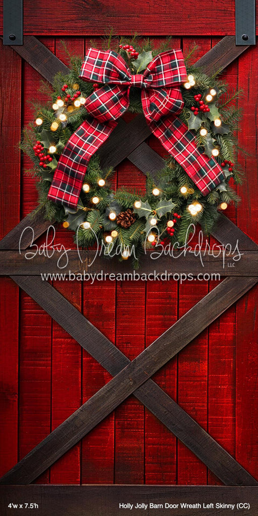 Holly Jolly Barn Door Wreath Left Skinny (CC)