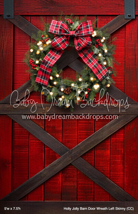 Holly Jolly Barn Door Wreath Left Skinny (CC)