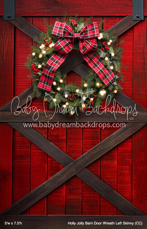 Holly Jolly Barn Door Wreath Left Skinny (CC)
