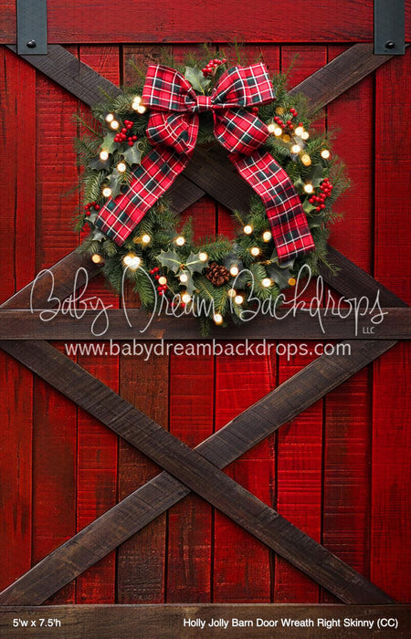Holly Jolly Barn Door Wreath Right Skinny (CC)