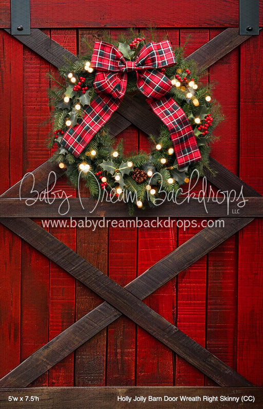 Holly Jolly Barn Door Wreath Right Skinny (CC)