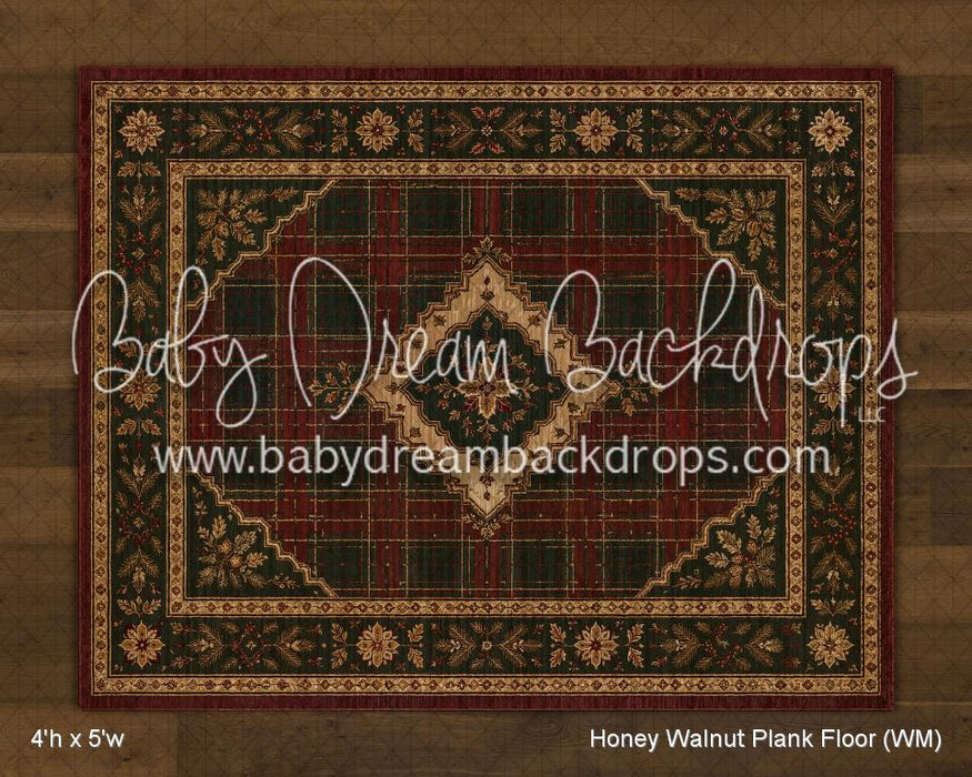Honey Walnut Planks with Evergreen Tartan Rug Floor (WM)
