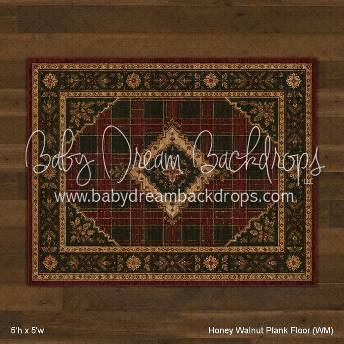 Honey Walnut Planks with Evergreen Tartan Rug Floor (WM)