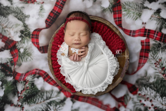 Itty Bitty Sweet Baby Plaid Ribbon Basket (CC)