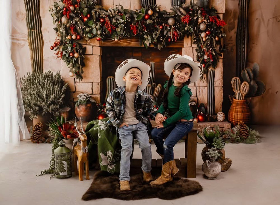 Desert Christmas Mantle with Lights (MD)