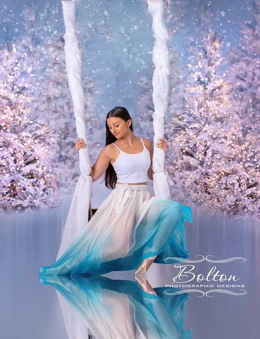 Christmas Trees in Snow with Lights (VR)