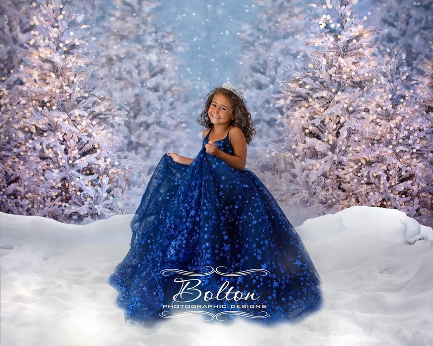 Christmas Trees in Snow with Lights (VR)