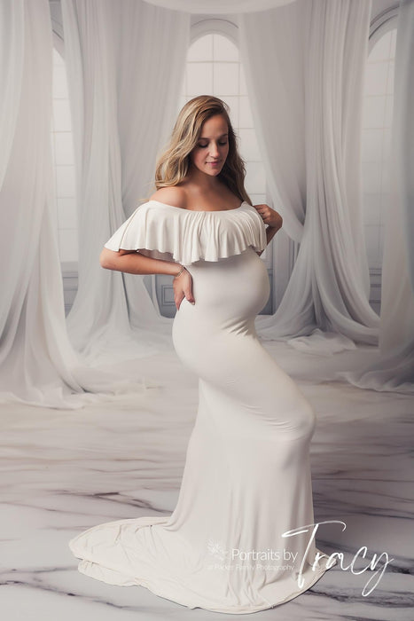 Sweep White Layered Drapes (BD)