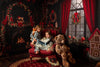 Fabric Room Beary Christmas Living Fabric Room + Window  + Chestnut Planks