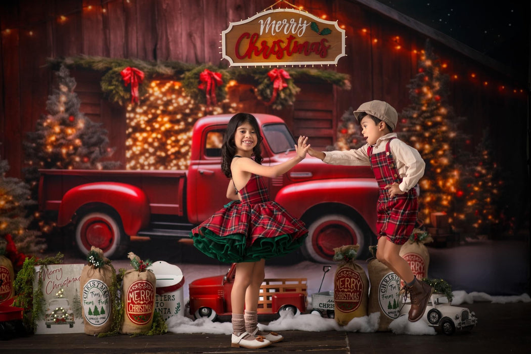 Red Christmas Truck and Barn (KS)