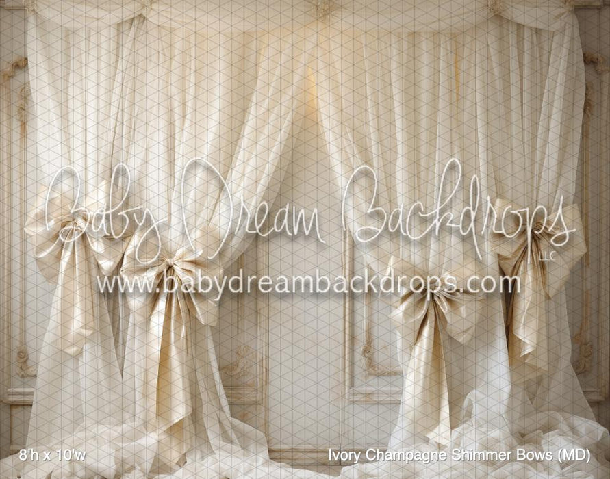 Ivory Champagne Shimmer Bows (MD)